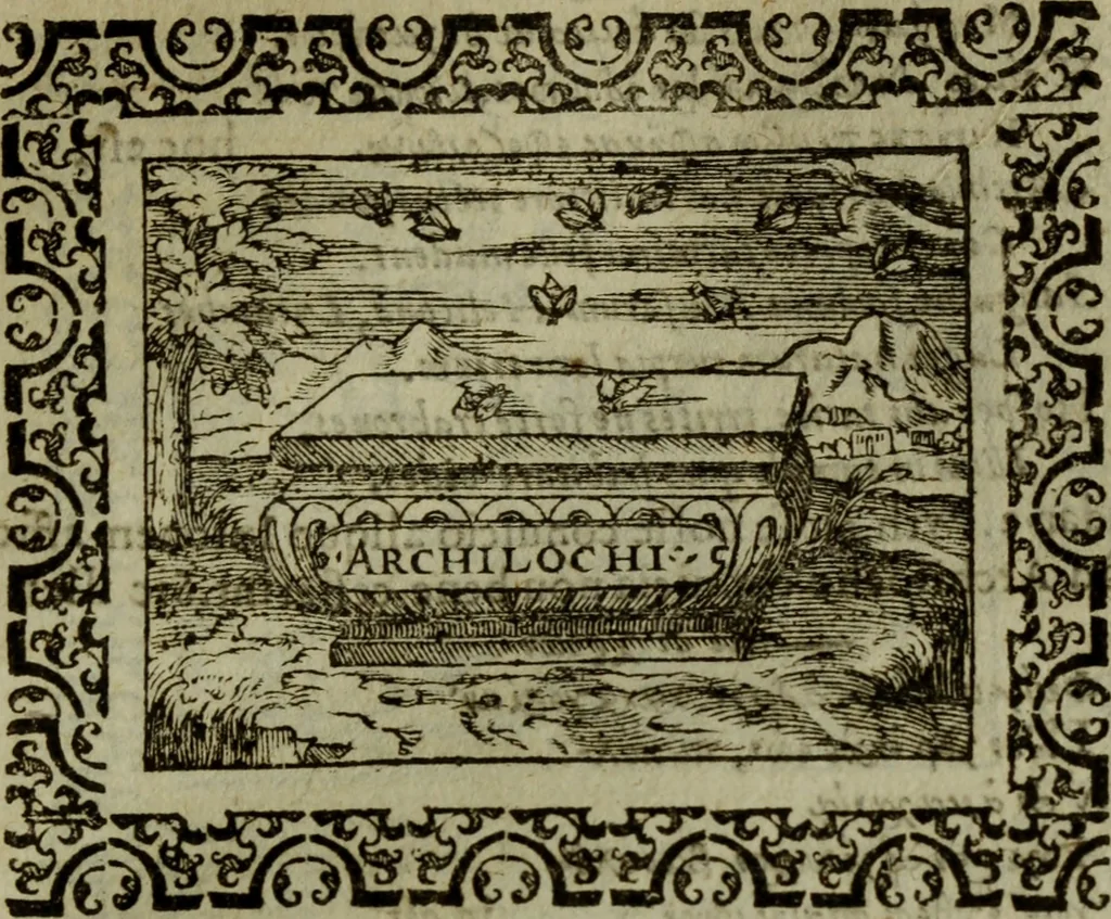 An illustration from Omnia Andreae Alciati v.c. emblemata : cum commentariis, quibus emblematum omnium aperta origine, mens authoris explicatur, & obscura omnia dubiaque illustrantur, 1583, leaf 216