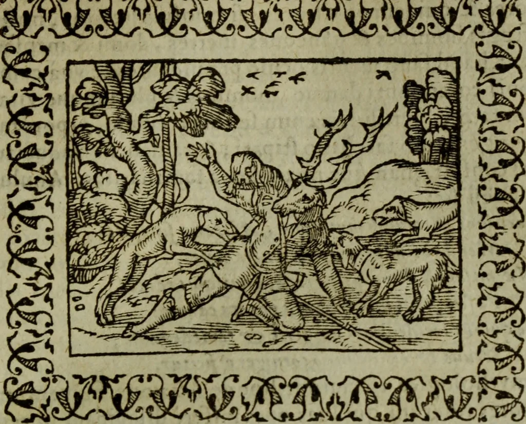 An illustration from Omnia Andreae Alciati v.c. emblemata : cum commentariis, quibus emblematum omnium aperta origine, mens authoris explicatur, & obscura omnia dubiaque illustrantur, 1583, leaf 218