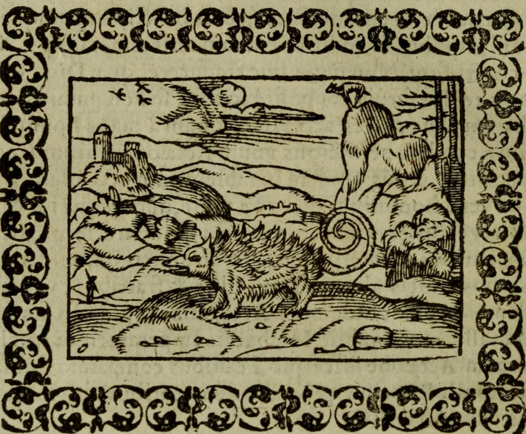 An illustration from Omnia Andreae Alciati v.c. emblemata : cum commentariis, quibus emblematum omnium aperta origine, mens authoris explicatur, & obscura omnia dubiaque illustrantur, 1583, leaf 221