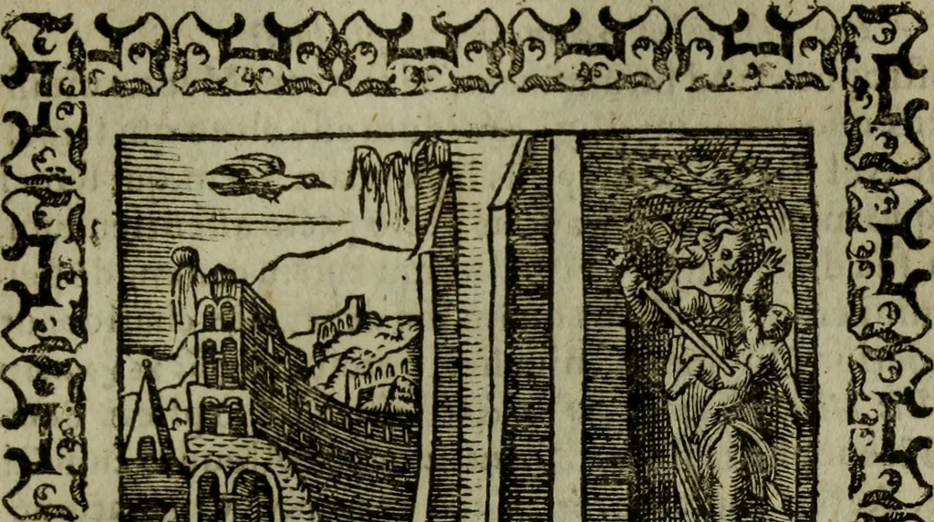 An illustration from Omnia Andreae Alciati v.c. emblemata : cum commentariis, quibus emblematum omnium aperta origine, mens authoris explicatur, & obscura omnia dubiaque illustrantur, 1583, leaf 224