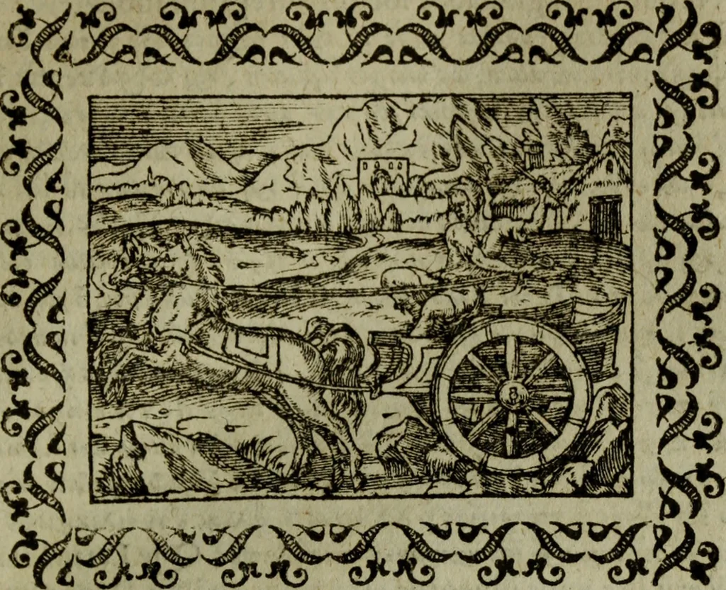 An illustration from Omnia Andreae Alciati v.c. emblemata : cum commentariis, quibus emblematum omnium aperta origine, mens authoris explicatur, & obscura omnia dubiaque illustrantur, 1583, leaf 226