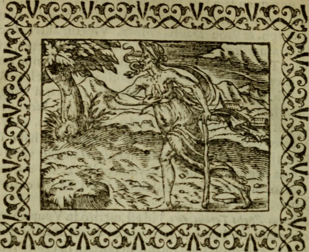 An illustration from Omnia Andreae Alciati v.c. emblemata : cum commentariis, quibus emblematum omnium aperta origine, mens authoris explicatur, & obscura omnia dubiaque illustrantur, 1583, leaf 269