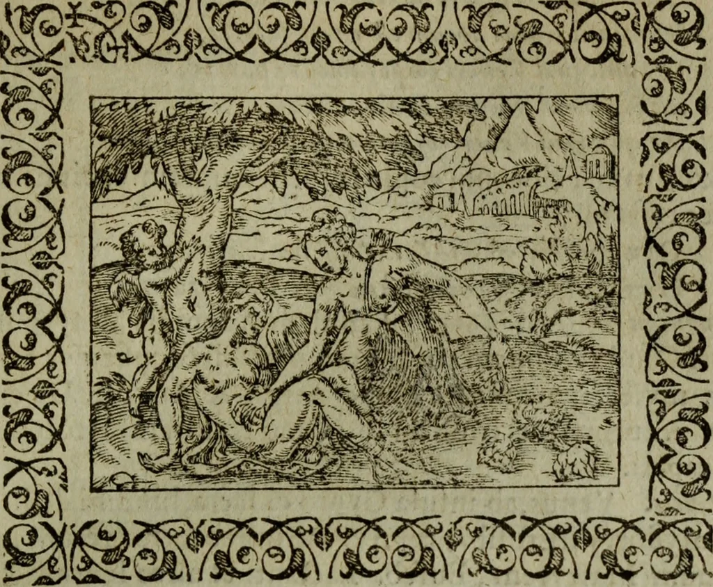 An illustration from Omnia Andreae Alciati v.c. emblemata : cum commentariis, quibus emblematum omnium aperta origine, mens authoris explicatur, & obscura omnia dubiaque illustrantur, 1583, leaf 286