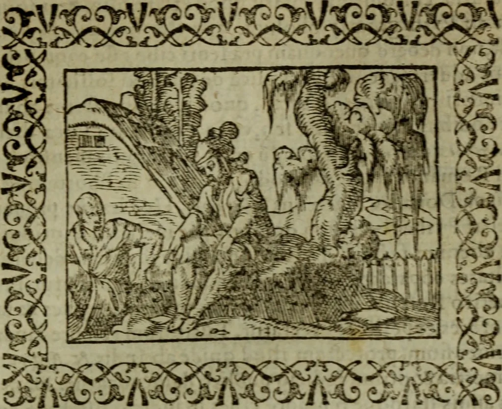 An illustration from Omnia Andreae Alciati v.c. emblemata : cum commentariis, quibus emblematum omnium aperta origine, mens authoris explicatur, & obscura omnia dubiaque illustrantur, 1583, leaf 298