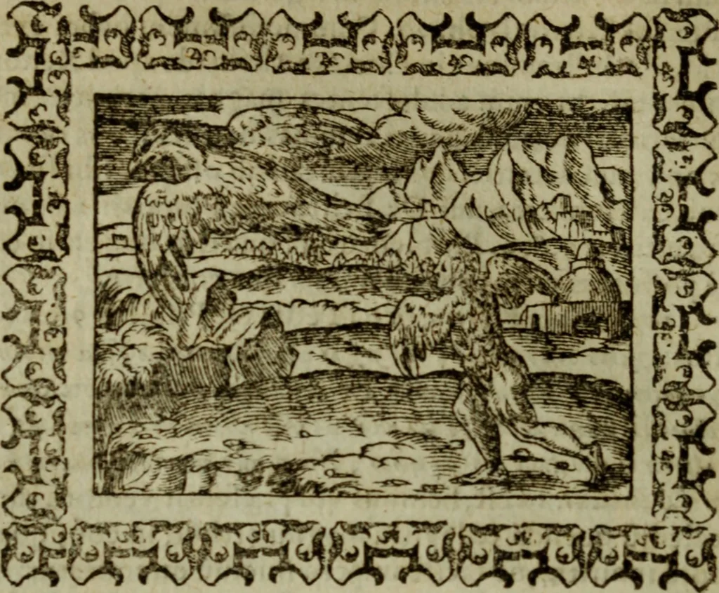 An illustration from Omnia Andreae Alciati v.c. emblemata : cum commentariis, quibus emblematum omnium aperta origine, mens authoris explicatur, & obscura omnia dubiaque illustrantur, 1583, leaf 303