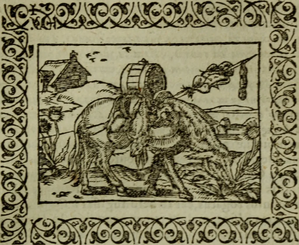 An illustration from Omnia Andreae Alciati v.c. emblemata : cum commentariis, quibus emblematum omnium aperta origine, mens authoris explicatur, & obscura omnia dubiaque illustrantur, 1583, leaf 310