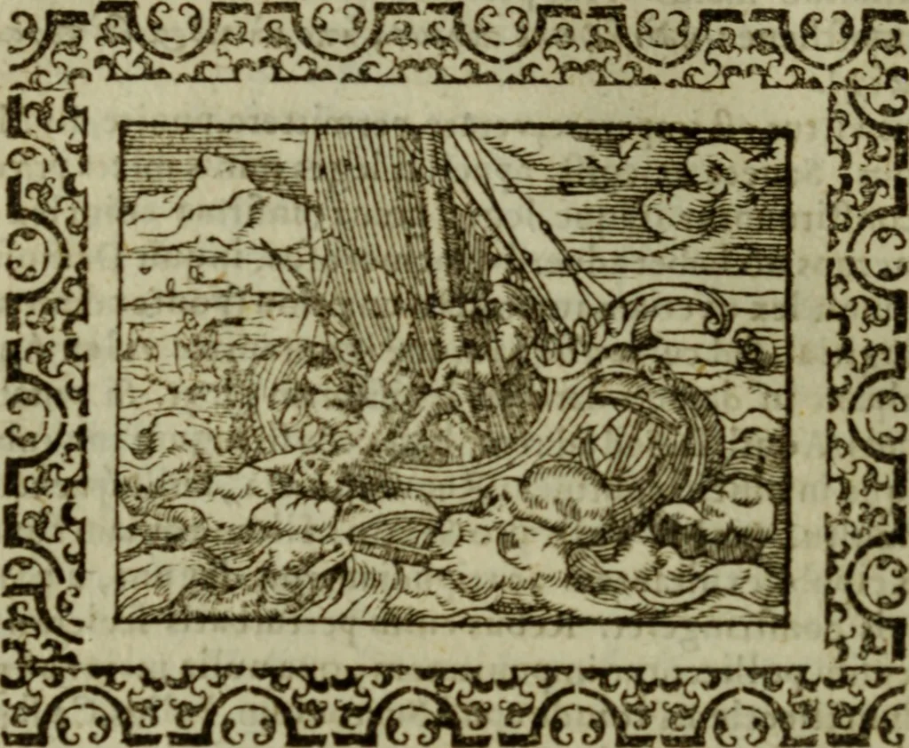 An illustration from Omnia Andreae Alciati v.c. emblemata : cum commentariis, quibus emblematum omnium aperta origine, mens authoris explicatur, & obscura omnia dubiaque illustrantur, 1583, leaf 319