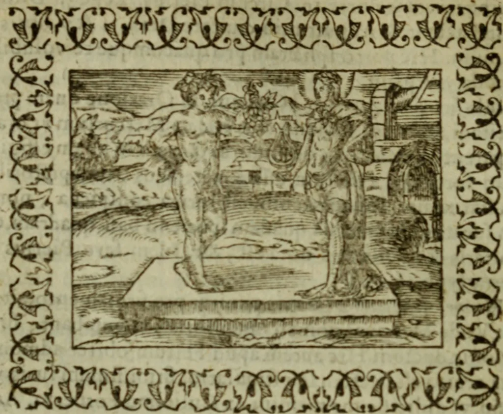 An illustration from Omnia Andreae Alciati v.c. emblemata : cum commentariis, quibus emblematum omnium aperta origine, mens authoris explicatur, & obscura omnia dubiaque illustrantur, 1583, leaf 343
