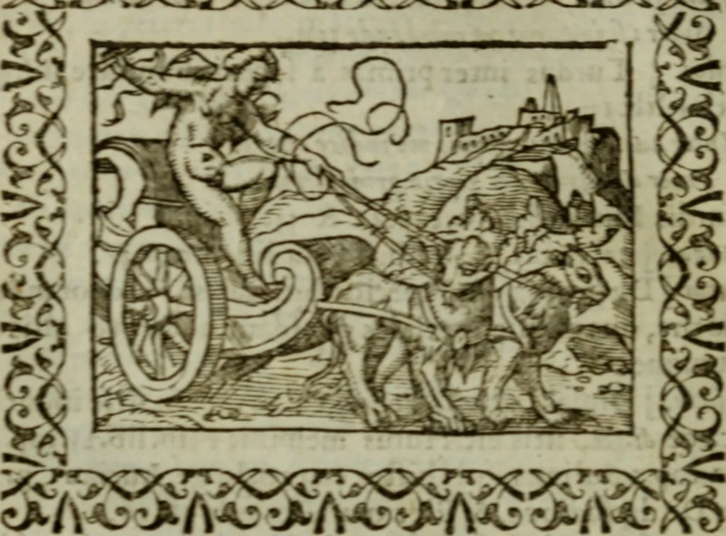 An illustration from Omnia Andreae Alciati v.c. emblemata : cum commentariis, quibus emblematum omnium aperta origine, mens authoris explicatur, & obscura omnia dubiaque illustrantur, 1583, leaf 361