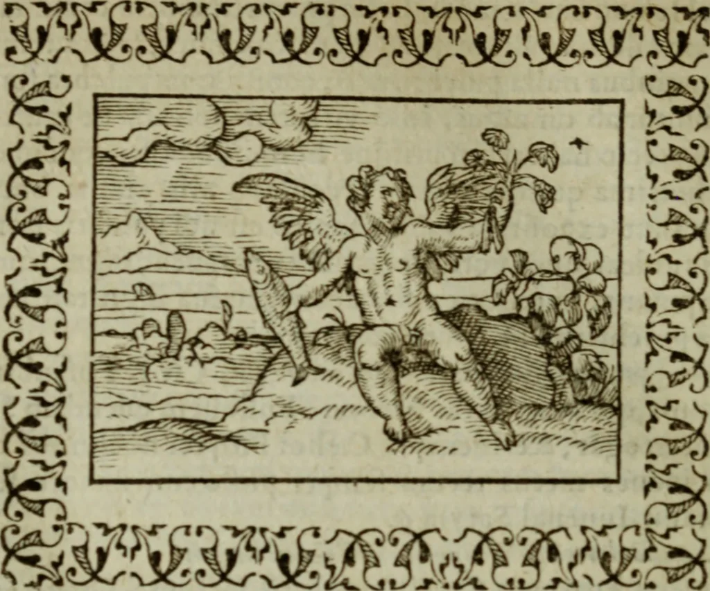 An illustration from Omnia Andreae Alciati v.c. emblemata : cum commentariis, quibus emblematum omnium aperta origine, mens authoris explicatur, & obscura omnia dubiaque illustrantur, 1583, leaf 365