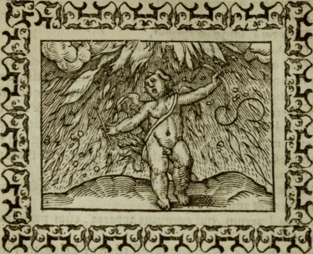 An illustration from Omnia Andreae Alciati v.c. emblemata : cum commentariis, quibus emblematum omnium aperta origine, mens authoris explicatur, & obscura omnia dubiaque illustrantur, 1583, leaf 367