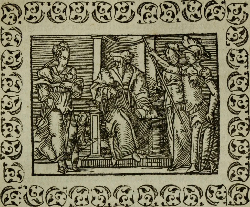 An illustration from Omnia Andreae Alciati v.c. emblemata : cum commentariis, quibus emblematum omnium aperta origine, mens authoris explicatur, & obscura omnia dubiaque illustrantur, 1583, leaf 370