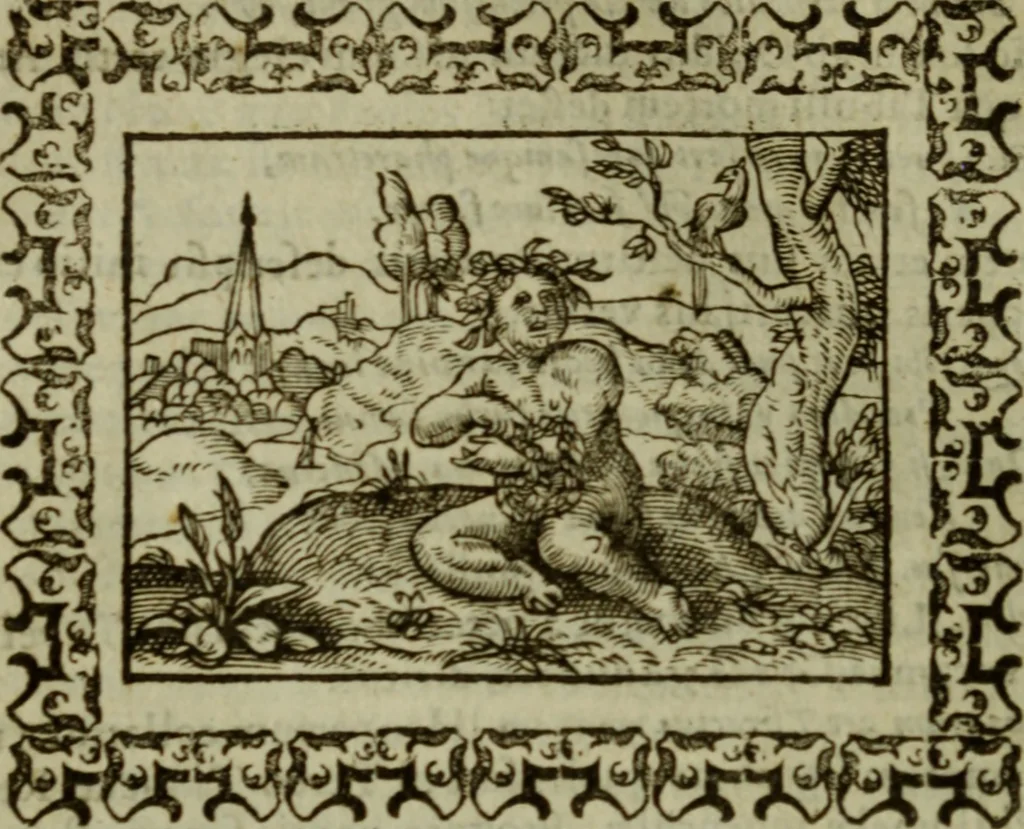An illustration from Omnia Andreae Alciati v.c. emblemata : cum commentariis, quibus emblematum omnium aperta origine, mens authoris explicatur, & obscura omnia dubiaque illustrantur, 1583, leaf 373