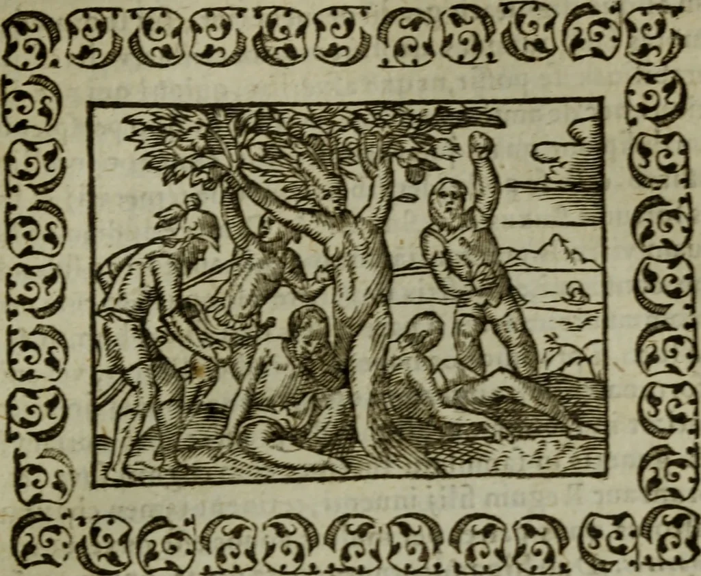 An illustration from Omnia Andreae Alciati v.c. emblemata : cum commentariis, quibus emblematum omnium aperta origine, mens authoris explicatur, & obscura omnia dubiaque illustrantur, 1583, leaf 396