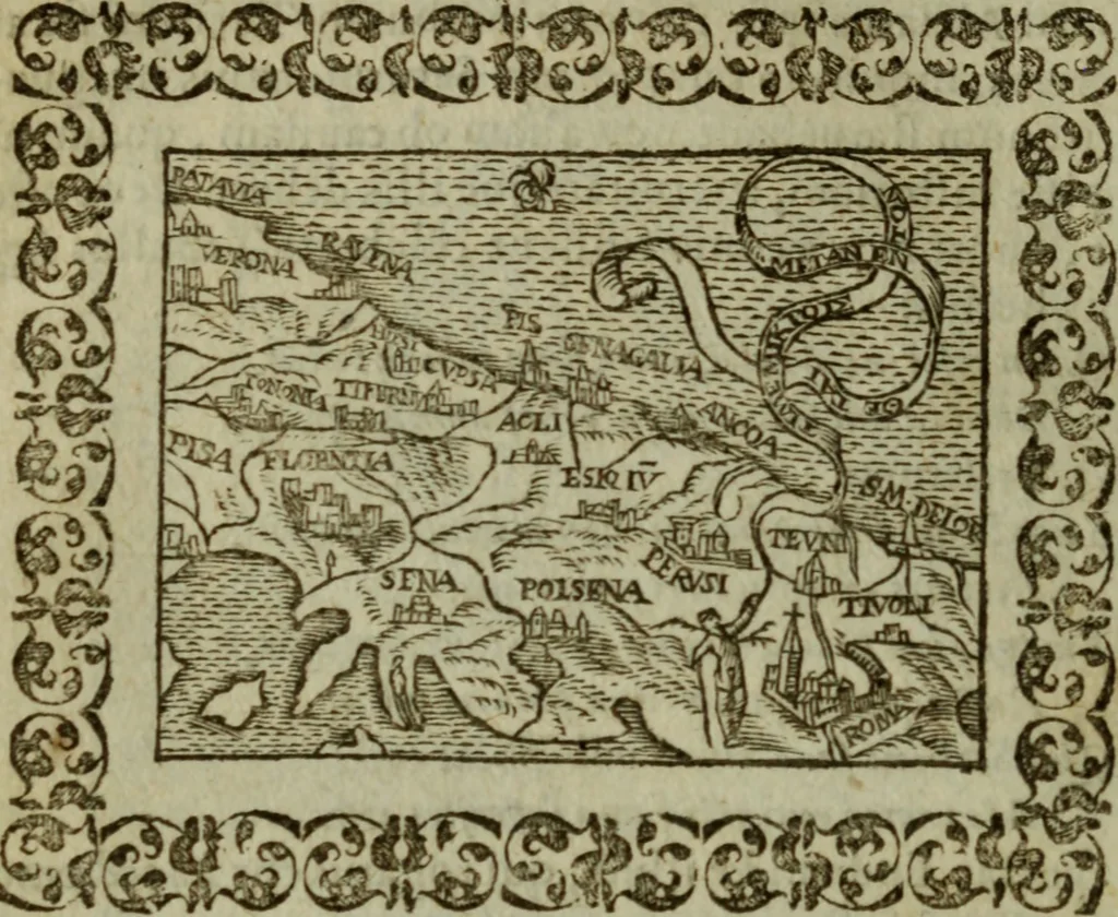 An illustration from Omnia Andreae Alciati v.c. emblemata : cum commentariis, quibus emblematum omnium aperta origine, mens authoris explicatur, & obscura omnia dubiaque illustrantur, 1583, leaf 463