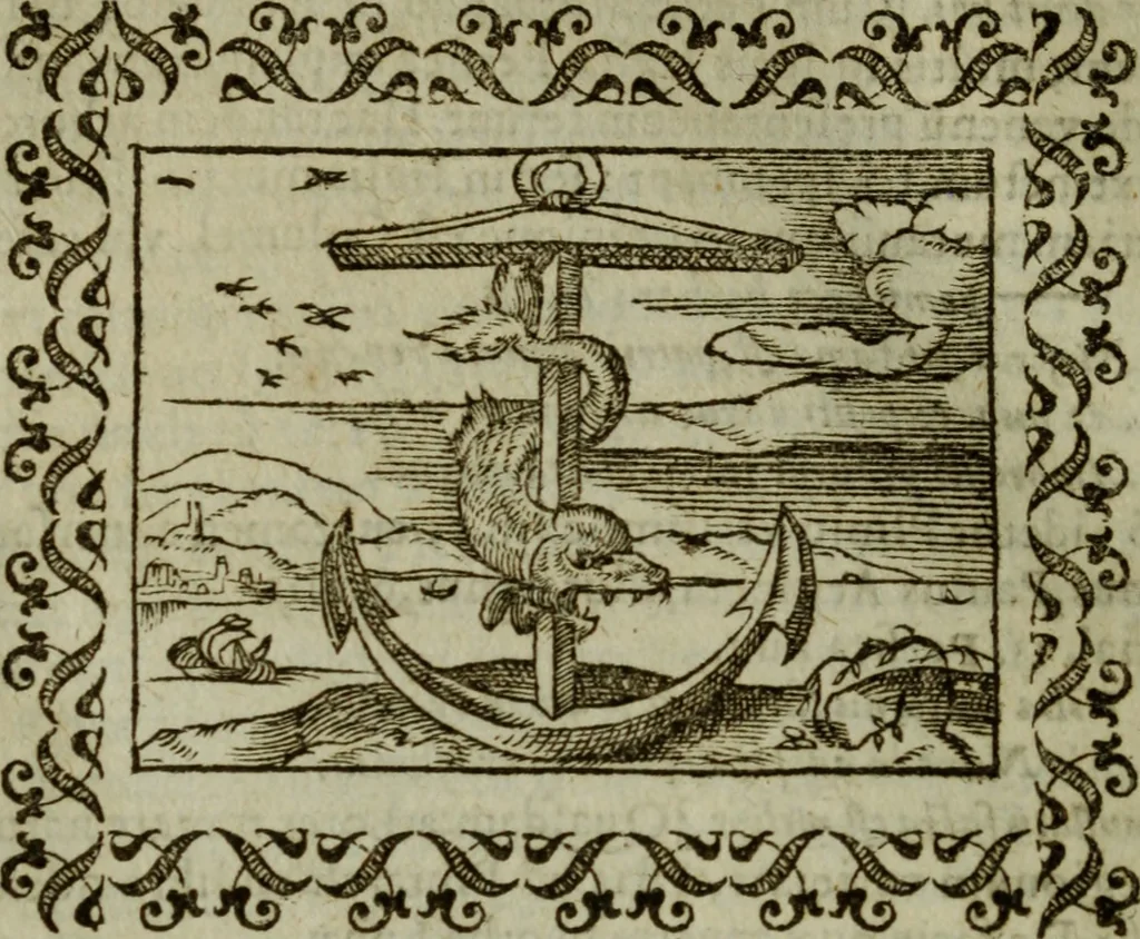 An illustration from Omnia Andreae Alciati v.c. emblemata : cum commentariis, quibus emblematum omnium aperta origine, mens authoris explicatur, & obscura omnia dubiaque illustrantur, 1583, leaf 495