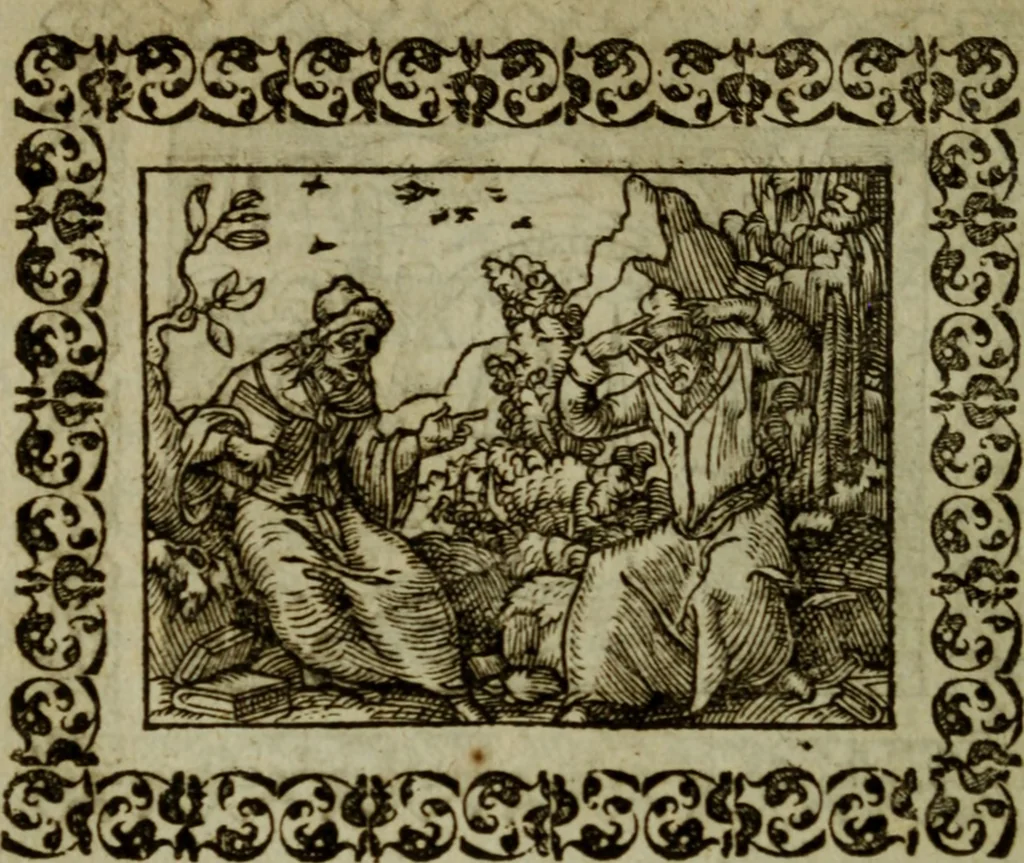 An illustration from Omnia Andreae Alciati v.c. emblemata : cum commentariis, quibus emblematum omnium aperta origine, mens authoris explicatur, & obscura omnia dubiaque illustrantur, 1583, leaf 515