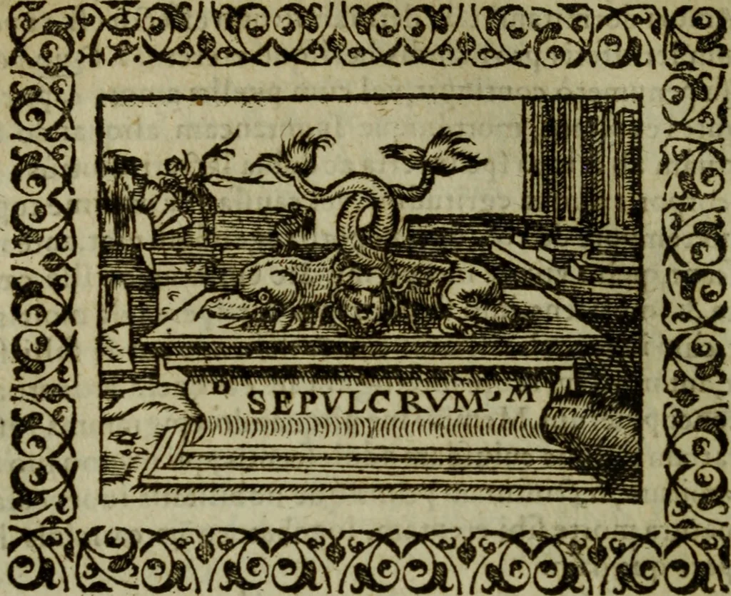 An illustration from Omnia Andreae Alciati v.c. emblemata : cum commentariis, quibus emblematum omnium aperta origine, mens authoris explicatur, & obscura omnia dubiaque illustrantur, 1583, leaf 527