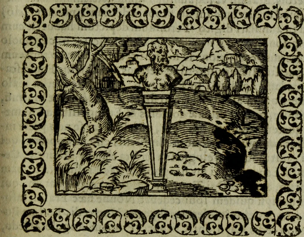 An illustration from Omnia Andreae Alciati v.c. emblemata : cum commentariis, quibus emblematum omnium aperta origine, mens authoris explicatur, & obscura omnia dubiaque illustrantur, 1583, leaf 528