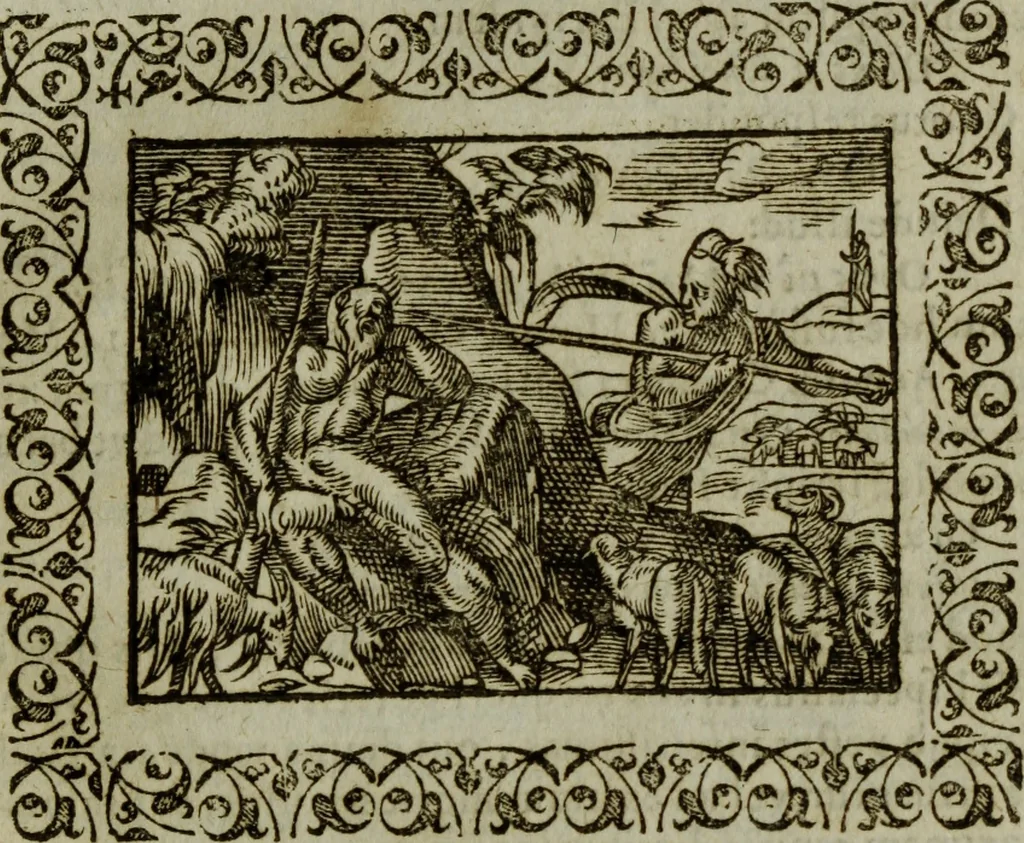 An illustration from Omnia Andreae Alciati v.c. emblemata : cum commentariis, quibus emblematum omnium aperta origine, mens authoris explicatur, & obscura omnia dubiaque illustrantur, 1583, leaf 564