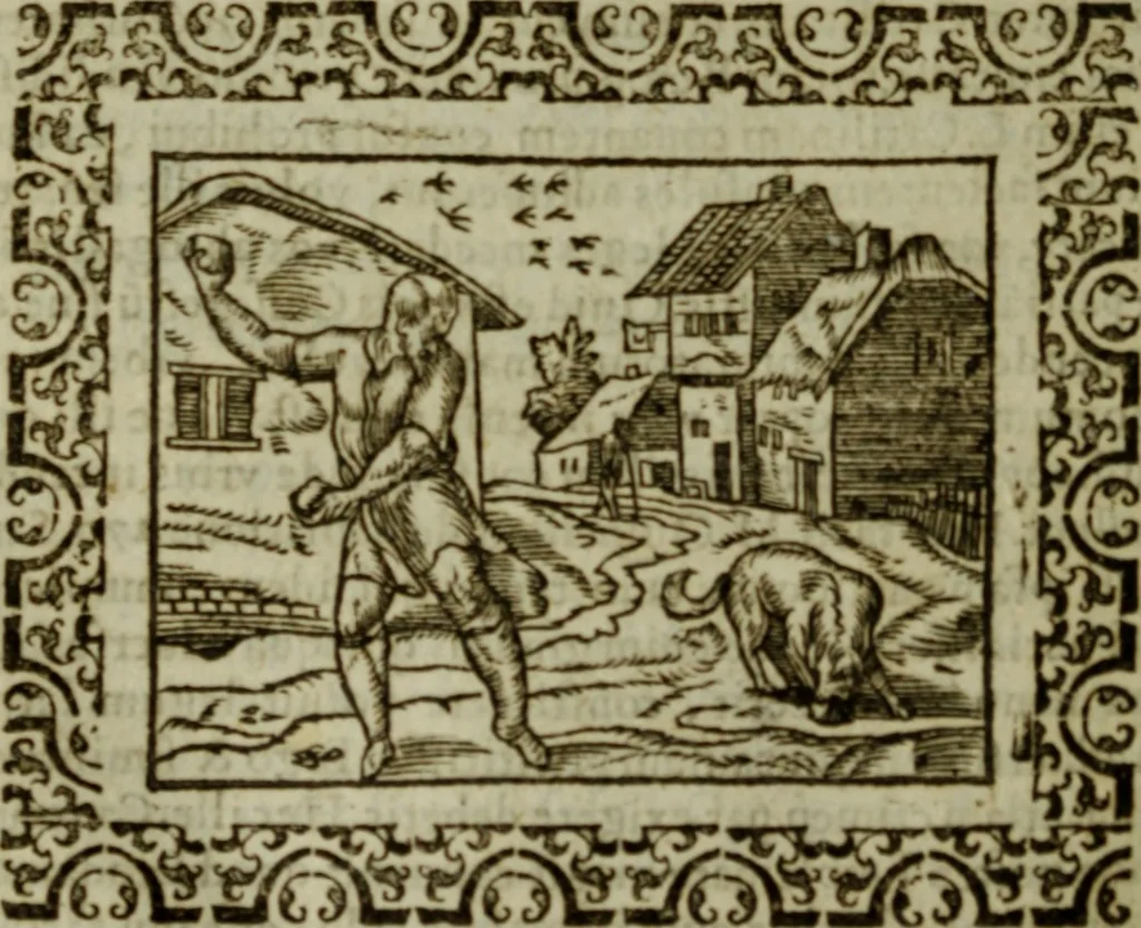 An illustration from Omnia Andreae Alciati v.c. emblemata : cum commentariis, quibus emblematum omnium aperta origine, mens authoris explicatur, & obscura omnia dubiaque illustrantur, 1583, leaf 571