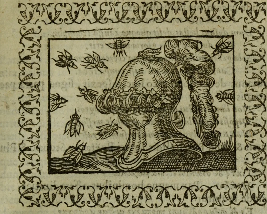 An illustration from Omnia Andreae Alciati v.c. emblemata : cum commentariis, quibus emblematum omnium aperta origine, mens authoris explicatur, & obscura omnia dubiaque illustrantur, 1583, leaf 580
