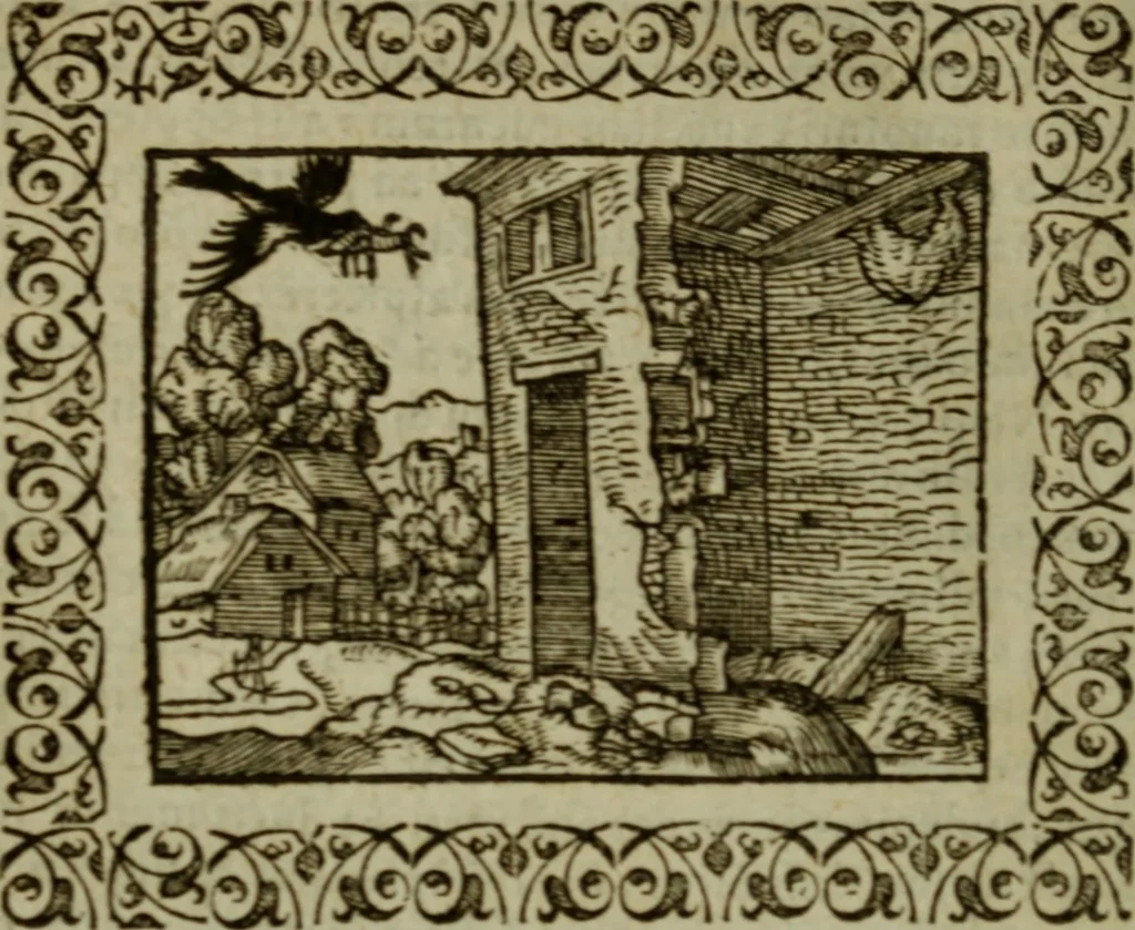 An illustration from Omnia Andreae Alciati v.c. emblemata : cum commentariis, quibus emblematum omnium aperta origine, mens authoris explicatur, & obscura omnia dubiaque illustrantur, 1583, leaf 589