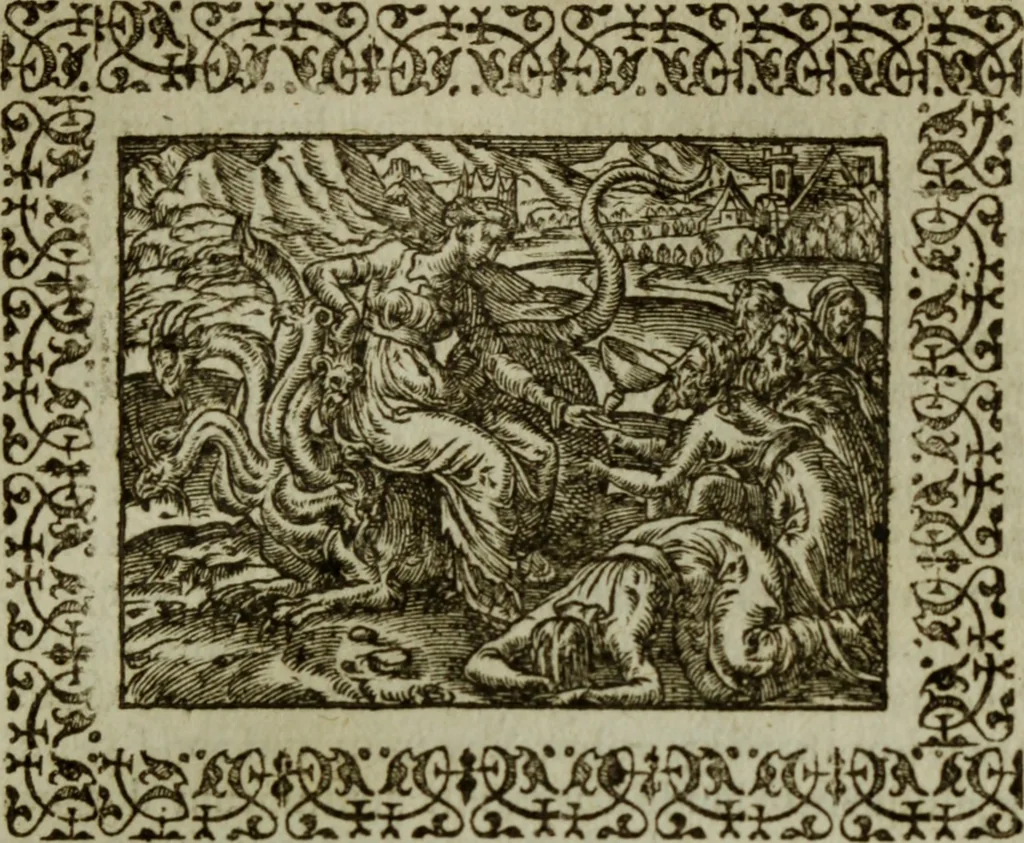 An illustration from Omnia Andreae Alciati v.c. emblemata : cum commentariis, quibus emblematum omnium aperta origine, mens authoris explicatur, & obscura omnia dubiaque illustrantur, 1583, leaf 64