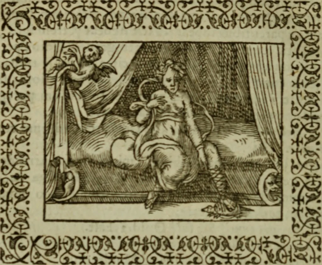 An illustration from Omnia Andreae Alciati v.c. emblemata : cum commentariis, quibus emblematum omnium aperta origine, mens authoris explicatur, & obscura omnia dubiaque illustrantur, 1583, leaf 643