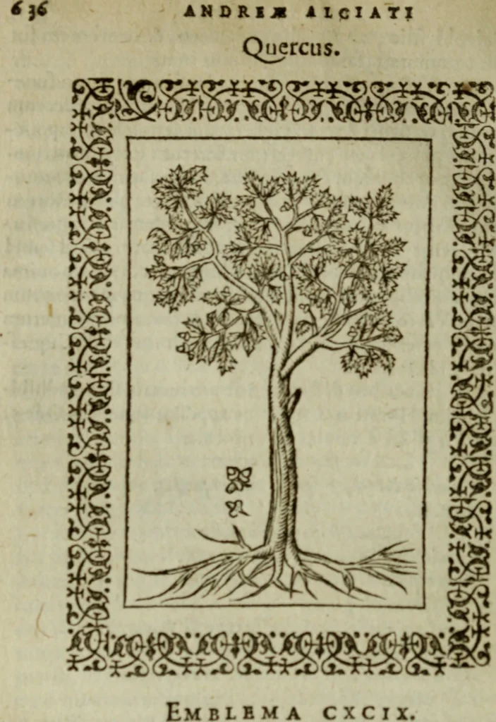 An illustration from Omnia Andreae Alciati v.c. emblemata : cum commentariis, quibus emblematum omnium aperta origine, mens authoris explicatur, & obscura omnia dubiaque illustrantur, 1583, leaf 655