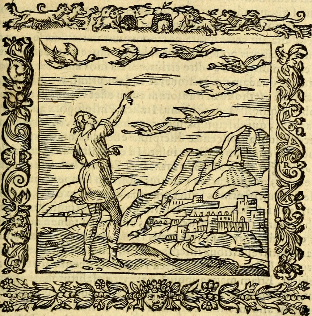 An illustration from Omnia Andreae Alciati v.c. emblemata, cum commentariis, quibus emblematum aperta origine mens auctoris explicatur, & obscura omnia, dubiáque illustrantur Adiectae ad calcem Notae posteriores, 1589, leaf 132