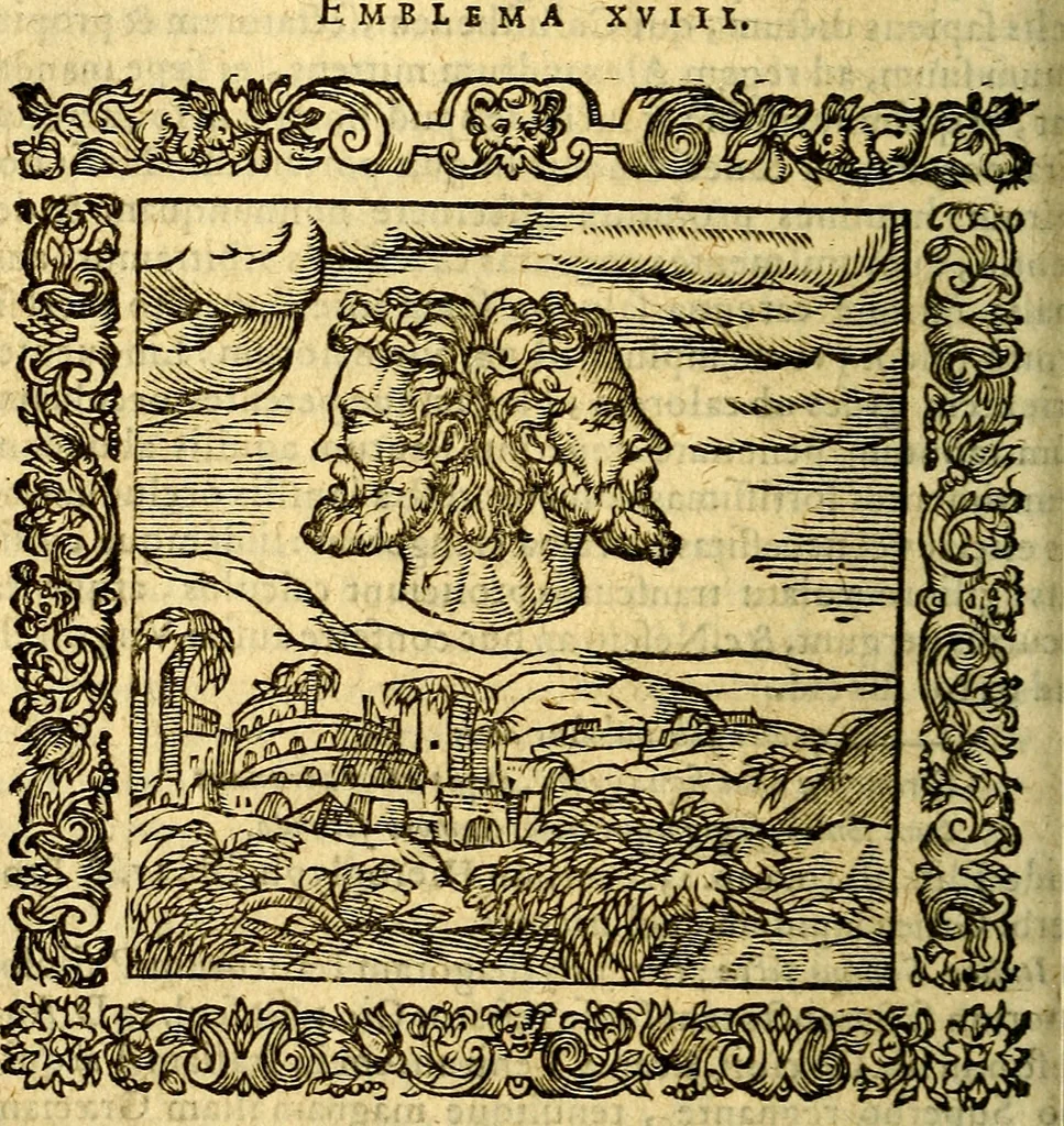 An illustration from Omnia Andreae Alciati v.c. emblemata, cum commentariis, quibus emblematum aperta origine mens auctoris explicatur, & obscura omnia, dubiáque illustrantur Adiectae ad calcem Notae posteriores, 1589, leaf 137