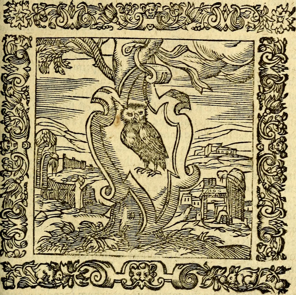 An illustration from Omnia Andreae Alciati v.c. emblemata, cum commentariis, quibus emblematum aperta origine mens auctoris explicatur, & obscura omnia, dubiáque illustrantur Adiectae ad calcem Notae posteriores, 1589, leaf 140