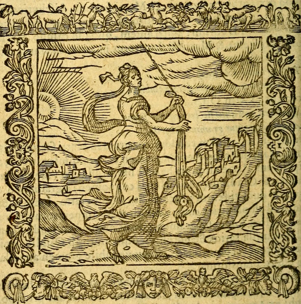 An illustration from Omnia Andreae Alciati v.c. emblemata, cum commentariis, quibus emblematum aperta origine mens auctoris explicatur, & obscura omnia, dubiáque illustrantur Adiectae ad calcem Notae posteriores, 1589, leaf 173