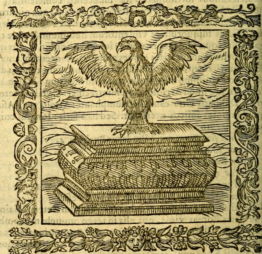 An illustration from Omnia Andreae Alciati v.c. emblemata, cum commentariis, quibus emblematum aperta origine mens auctoris explicatur, & obscura omnia, dubiáque illustrantur Adiectae ad calcem Notae posteriores, 1589, leaf 197