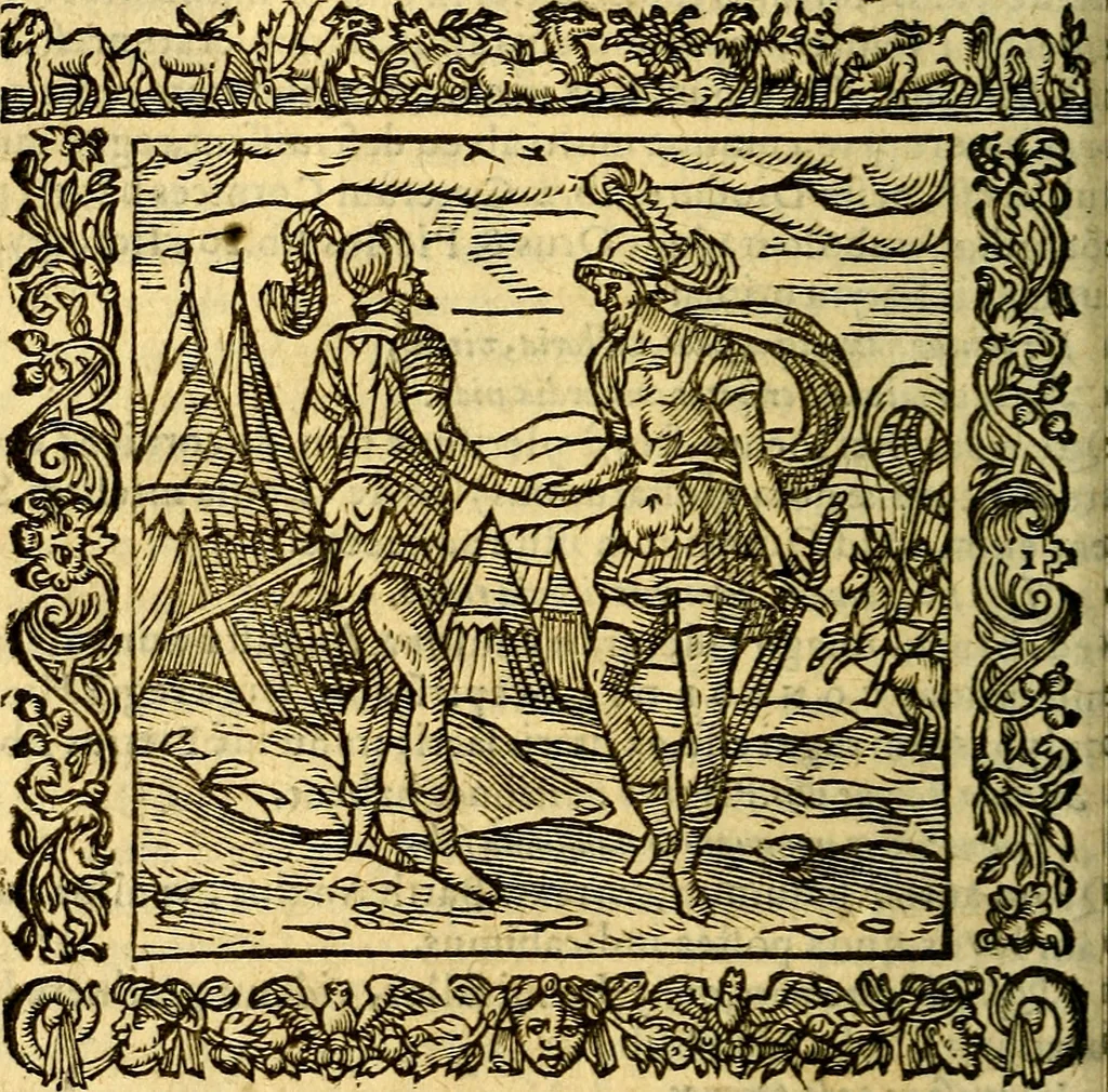 An illustration from Omnia Andreae Alciati v.c. emblemata, cum commentariis, quibus emblematum aperta origine mens auctoris explicatur, & obscura omnia, dubiáque illustrantur Adiectae ad calcem Notae posteriores, 1589, leaf 219