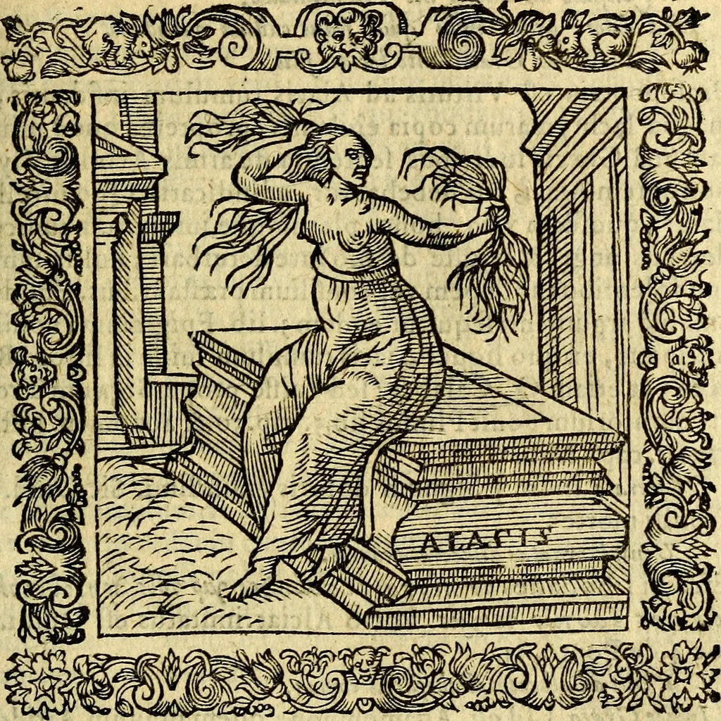An illustration from Omnia Andreae Alciati v.c. emblemata, cum commentariis, quibus emblematum aperta origine mens auctoris explicatur, & obscura omnia, dubiáque illustrantur Adiectae ad calcem Notae posteriores, 1589, leaf 246