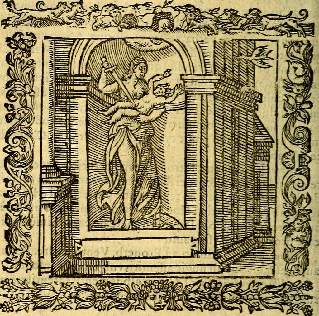 An illustration from Omnia Andreae Alciati v.c. emblemata, cum commentariis, quibus emblematum aperta origine mens auctoris explicatur, & obscura omnia, dubiáque illustrantur Adiectae ad calcem Notae posteriores, 1589, leaf 265