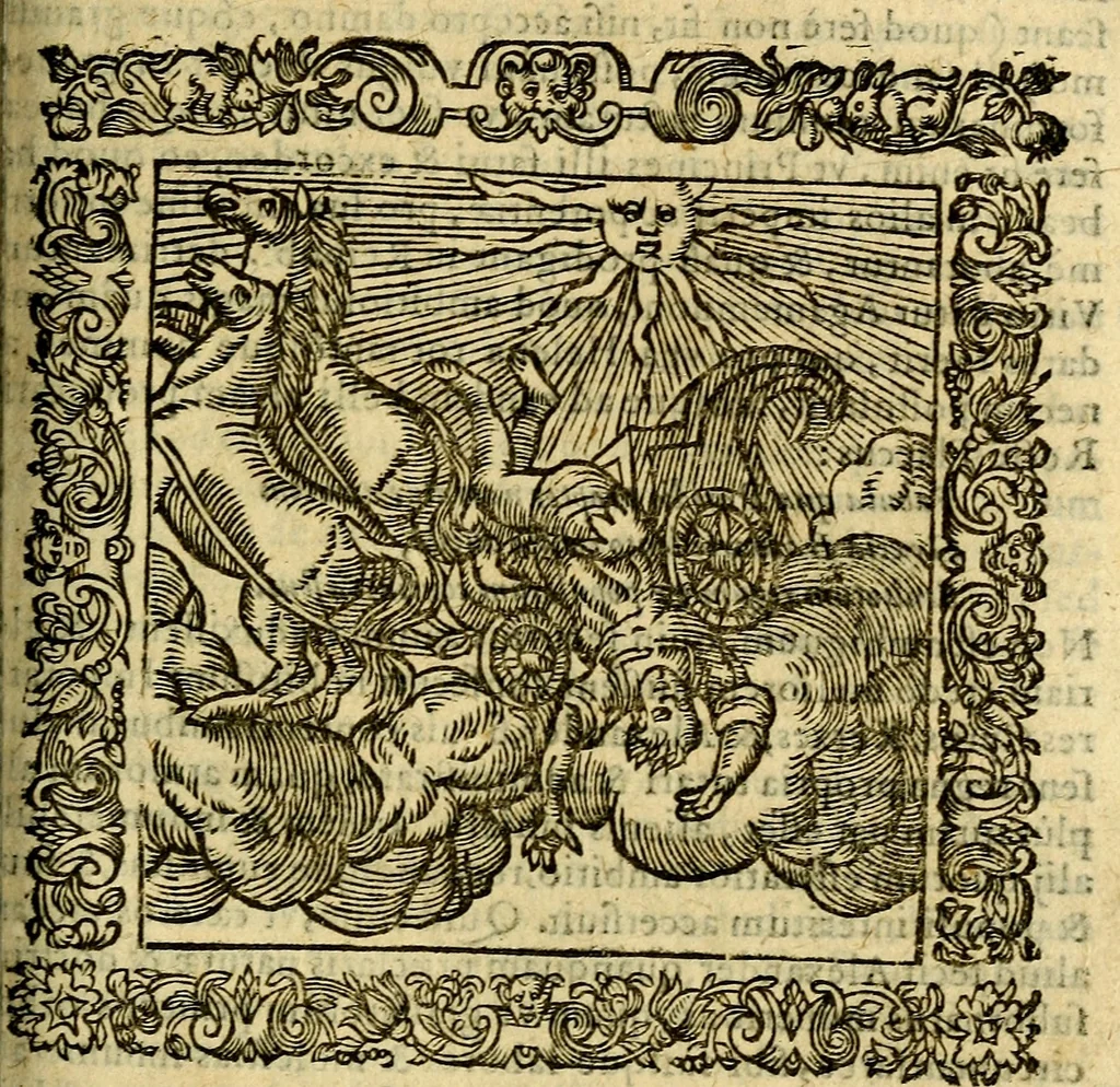 An illustration from Omnia Andreae Alciati v.c. emblemata, cum commentariis, quibus emblematum aperta origine mens auctoris explicatur, & obscura omnia, dubiáque illustrantur Adiectae ad calcem Notae posteriores, 1589, leaf 270