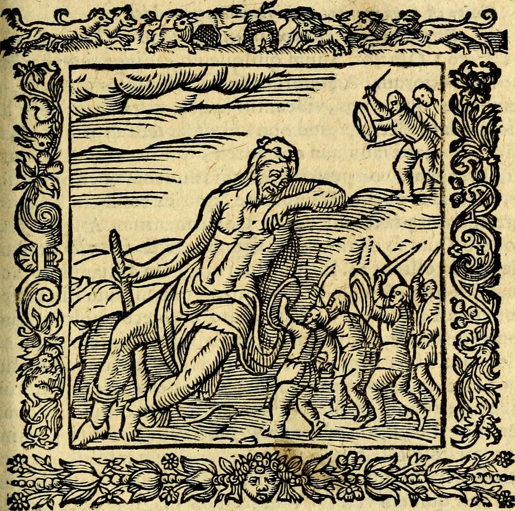 An illustration from Omnia Andreae Alciati v.c. emblemata, cum commentariis, quibus emblematum aperta origine mens auctoris explicatur, & obscura omnia, dubiáque illustrantur Adiectae ad calcem Notae posteriores, 1589, leaf 276