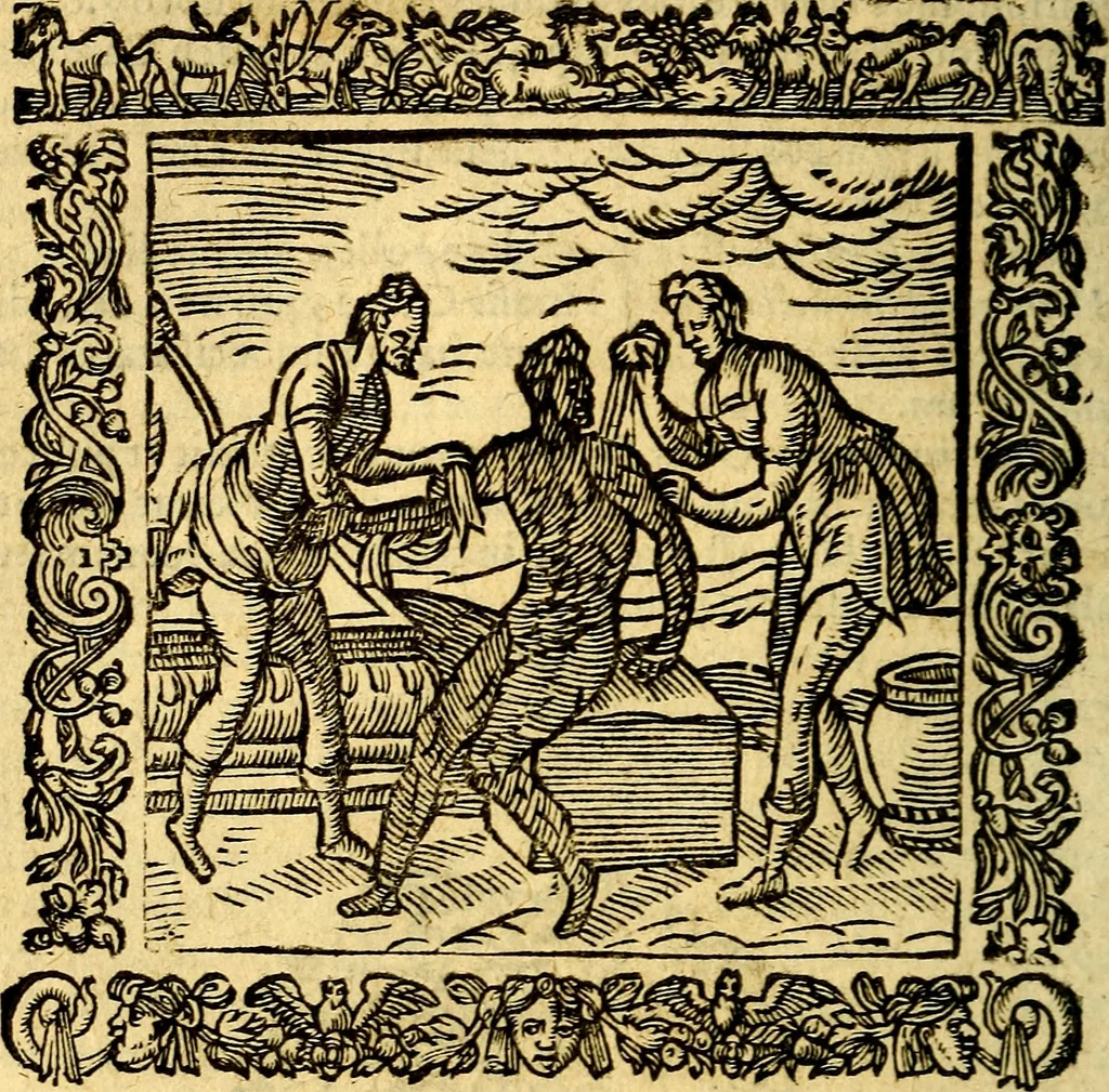 An illustration from Omnia Andreae Alciati v.c. emblemata, cum commentariis, quibus emblematum aperta origine mens auctoris explicatur, & obscura omnia, dubiáque illustrantur Adiectae ad calcem Notae posteriores, 1589, leaf 279