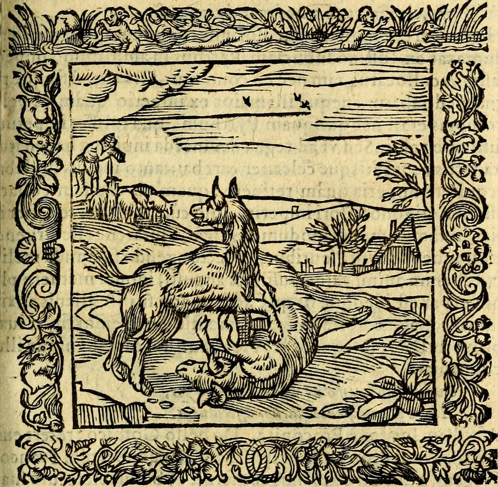 An illustration from Omnia Andreae Alciati v.c. emblemata, cum commentariis, quibus emblematum aperta origine mens auctoris explicatur, & obscura omnia, dubiáque illustrantur Adiectae ad calcem Notae posteriores, 1589, leaf 296
