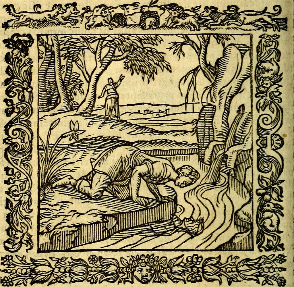 An illustration from Omnia Andreae Alciati v.c. emblemata, cum commentariis, quibus emblematum aperta origine mens auctoris explicatur, & obscura omnia, dubiáque illustrantur Adiectae ad calcem Notae posteriores, 1589, leaf 305