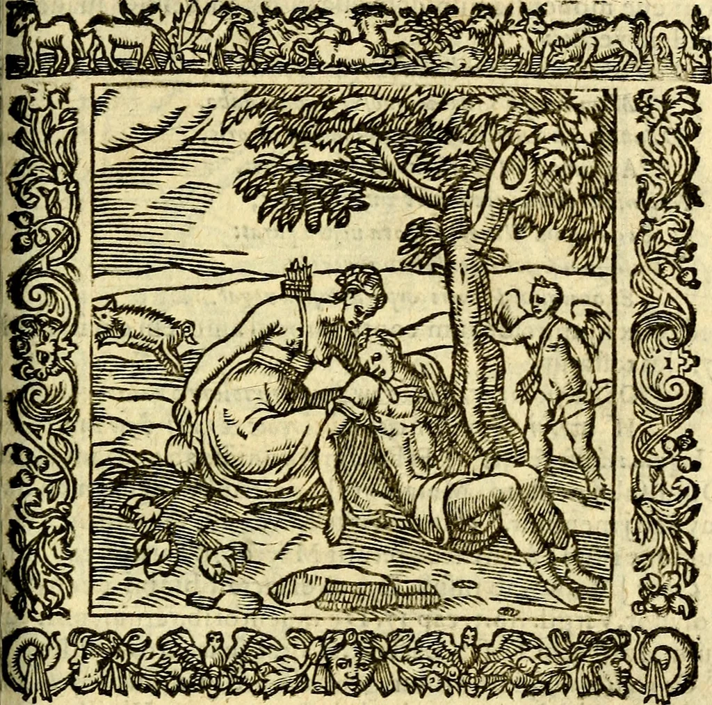 An illustration from Omnia Andreae Alciati v.c. emblemata, cum commentariis, quibus emblematum aperta origine mens auctoris explicatur, & obscura omnia, dubiáque illustrantur Adiectae ad calcem Notae posteriores, 1589, leaf 324