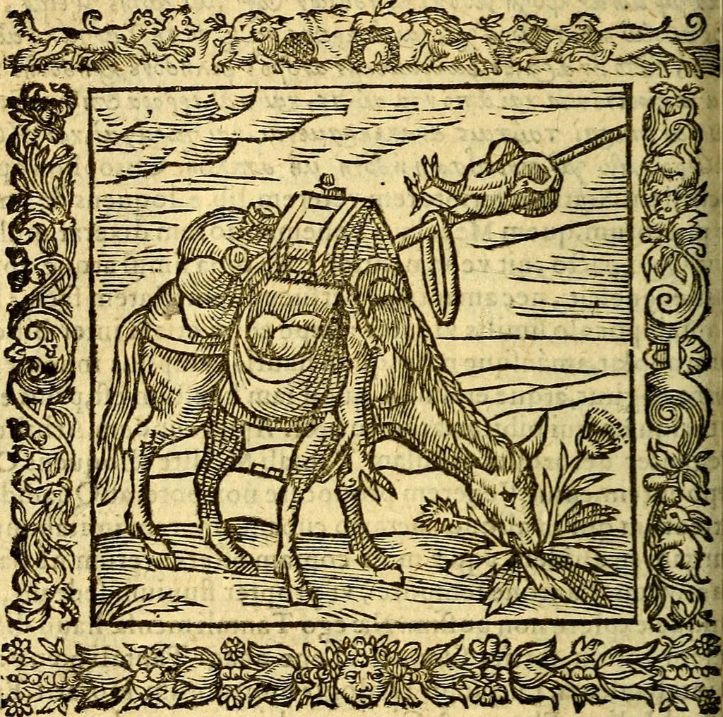 An illustration from Omnia Andreae Alciati v.c. emblemata, cum commentariis, quibus emblematum aperta origine mens auctoris explicatur, & obscura omnia, dubiáque illustrantur Adiectae ad calcem Notae posteriores, 1589, leaf 347