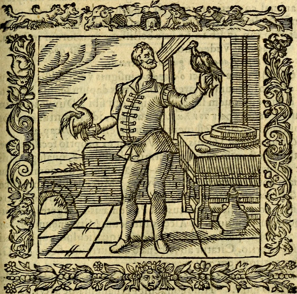 An illustration from Omnia Andreae Alciati v.c. emblemata, cum commentariis, quibus emblematum aperta origine mens auctoris explicatur, & obscura omnia, dubiáque illustrantur Adiectae ad calcem Notae posteriores, 1589, leaf 360