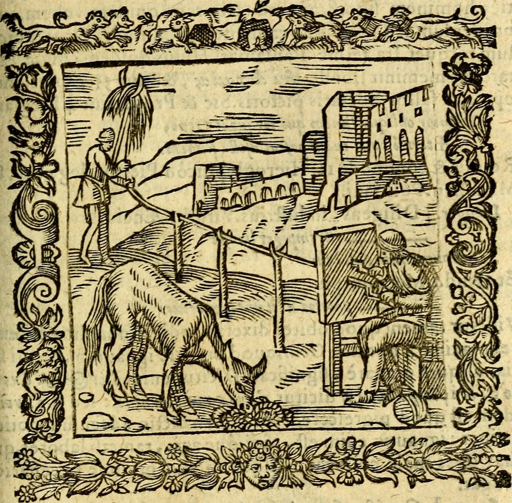An illustration from Omnia Andreae Alciati v.c. emblemata, cum commentariis, quibus emblematum aperta origine mens auctoris explicatur, & obscura omnia, dubiáque illustrantur Adiectae ad calcem Notae posteriores, 1589, leaf 362