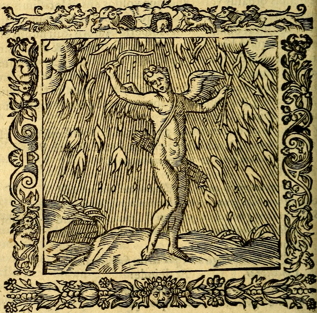 An illustration from Omnia Andreae Alciati v.c. emblemata, cum commentariis, quibus emblematum aperta origine mens auctoris explicatur, & obscura omnia, dubiáque illustrantur Adiectae ad calcem Notae posteriores, 1589, leaf 407