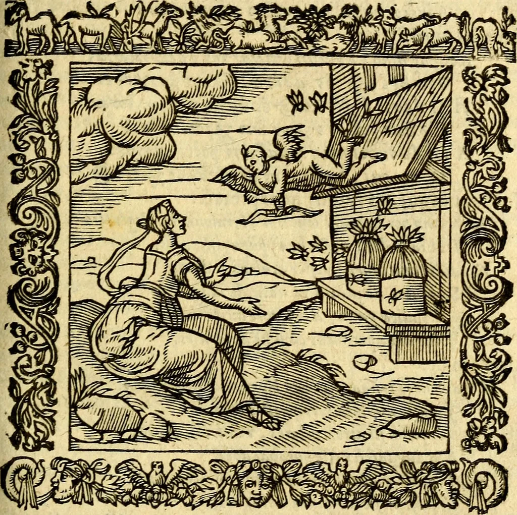 An illustration from Omnia Andreae Alciati v.c. emblemata, cum commentariis, quibus emblematum aperta origine mens auctoris explicatur, & obscura omnia, dubiáque illustrantur Adiectae ad calcem Notae posteriores, 1589, leaf 420