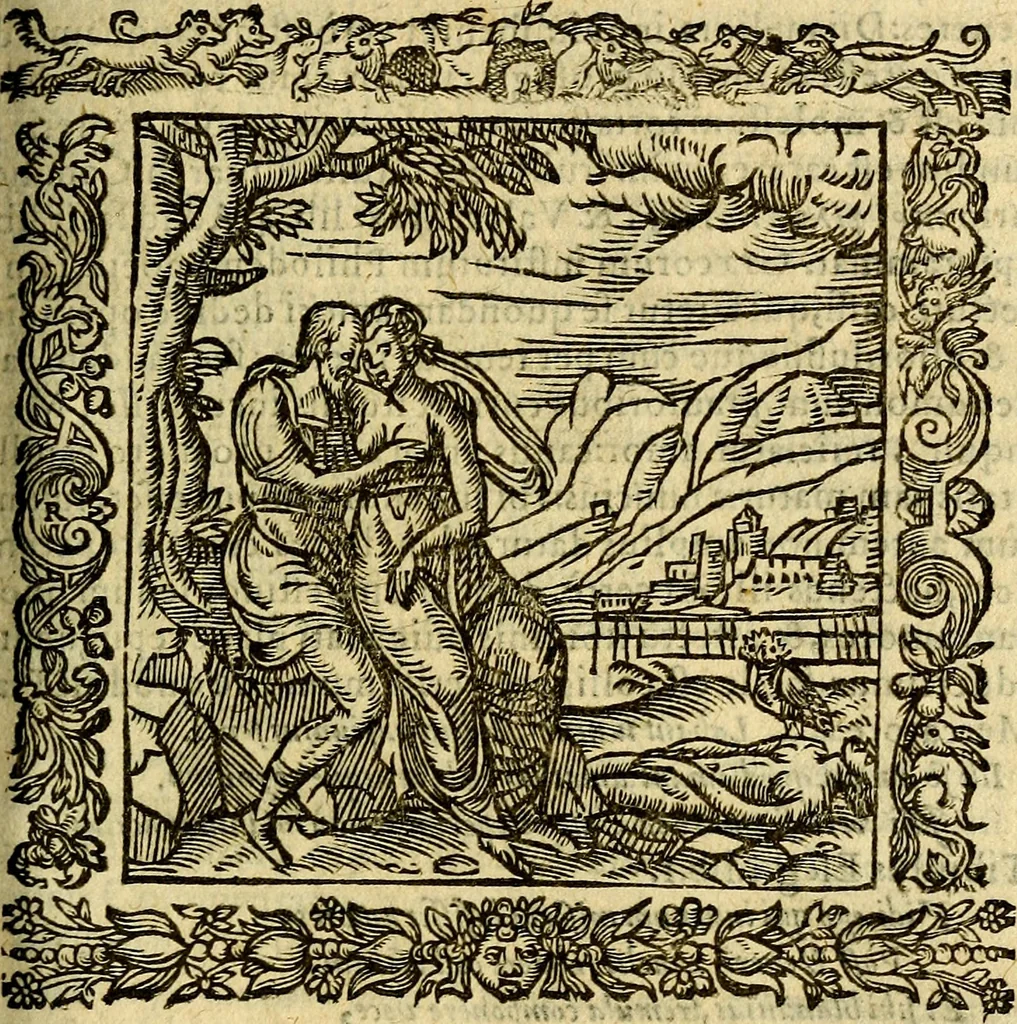 An illustration from Omnia Andreae Alciati v.c. emblemata, cum commentariis, quibus emblematum aperta origine mens auctoris explicatur, & obscura omnia, dubiáque illustrantur Adiectae ad calcem Notae posteriores, 1589, leaf 446
